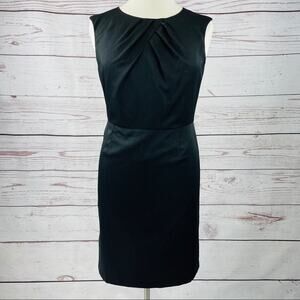 Sandra Darren grey pinstripe pleated front dress